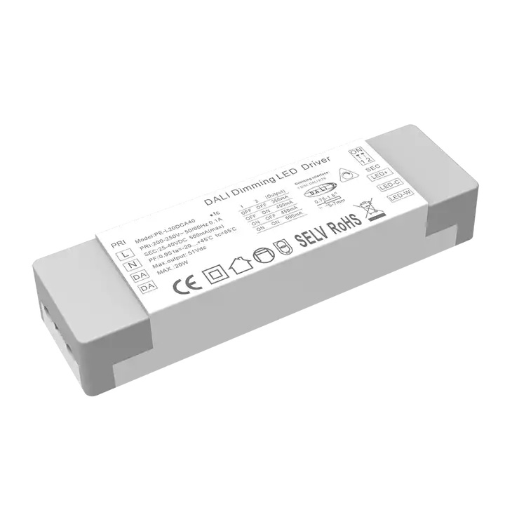 سائق LED قابل للتعتيم بتيار ثابت 20 وات DALI CCT