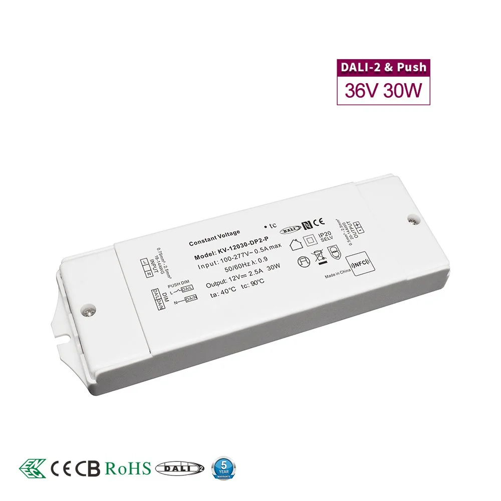 36V الجهد المستمر 30W DALI Dimmable LED Driver
