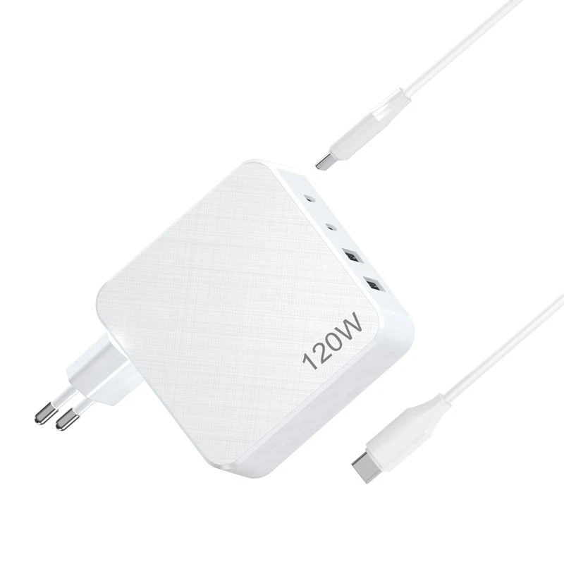 شاحن حائط للكمبيوتر المحمول متعدد المنافذ بقدرة 120 وات، شاحن USB C