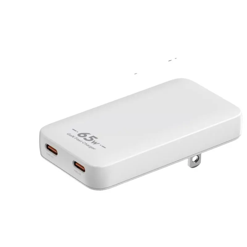 PD65W GaN USB-C شاحن جداري رفيع للغاية ومحول مزدوج المنفذ